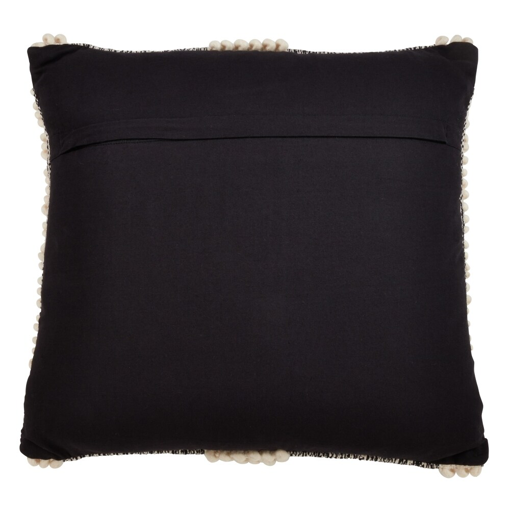 Throw Pillow With Pom Pom Stripe Design