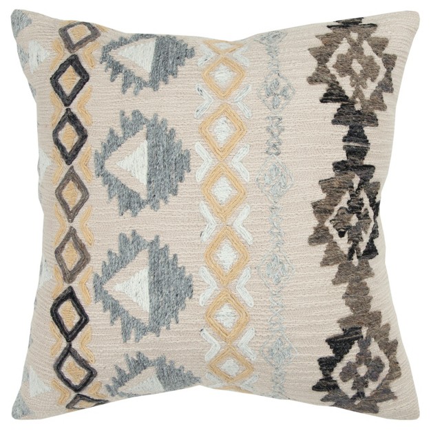 Oversize Geometric Square Throw Pillow Natural Rizzy Home