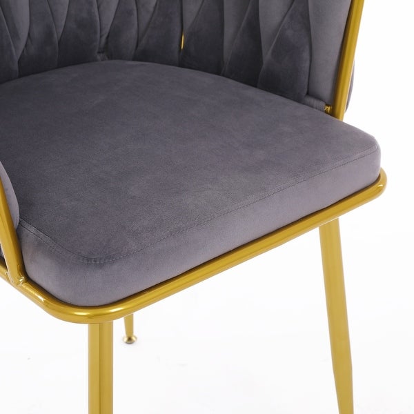 JASIWAY Velvet Accent Chair with Back Arm and Gold Metal Legs