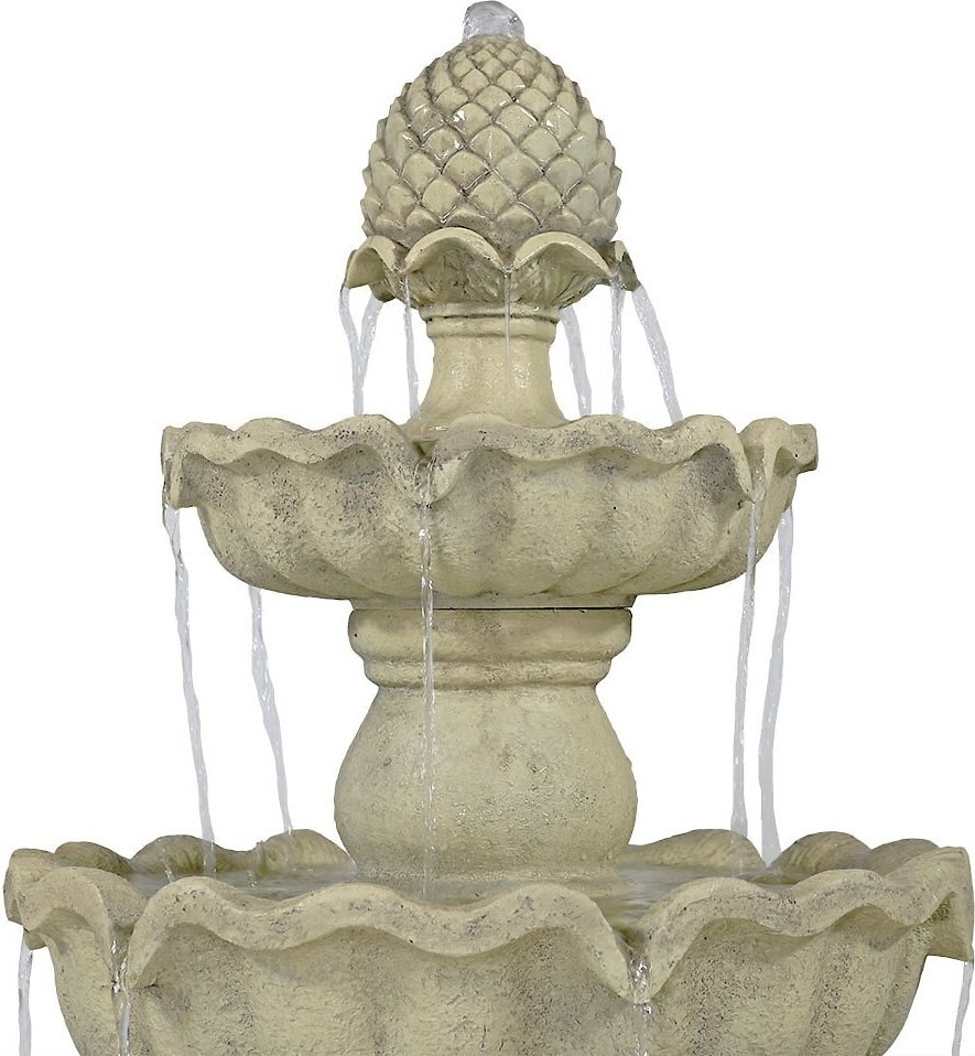 Sunnydaze Decor 3-Tier Pineapple Outdoor Water Fountain