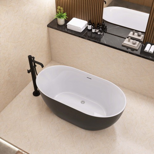 59 Acrylic Free Standing Tub Classic Oval Shape S...