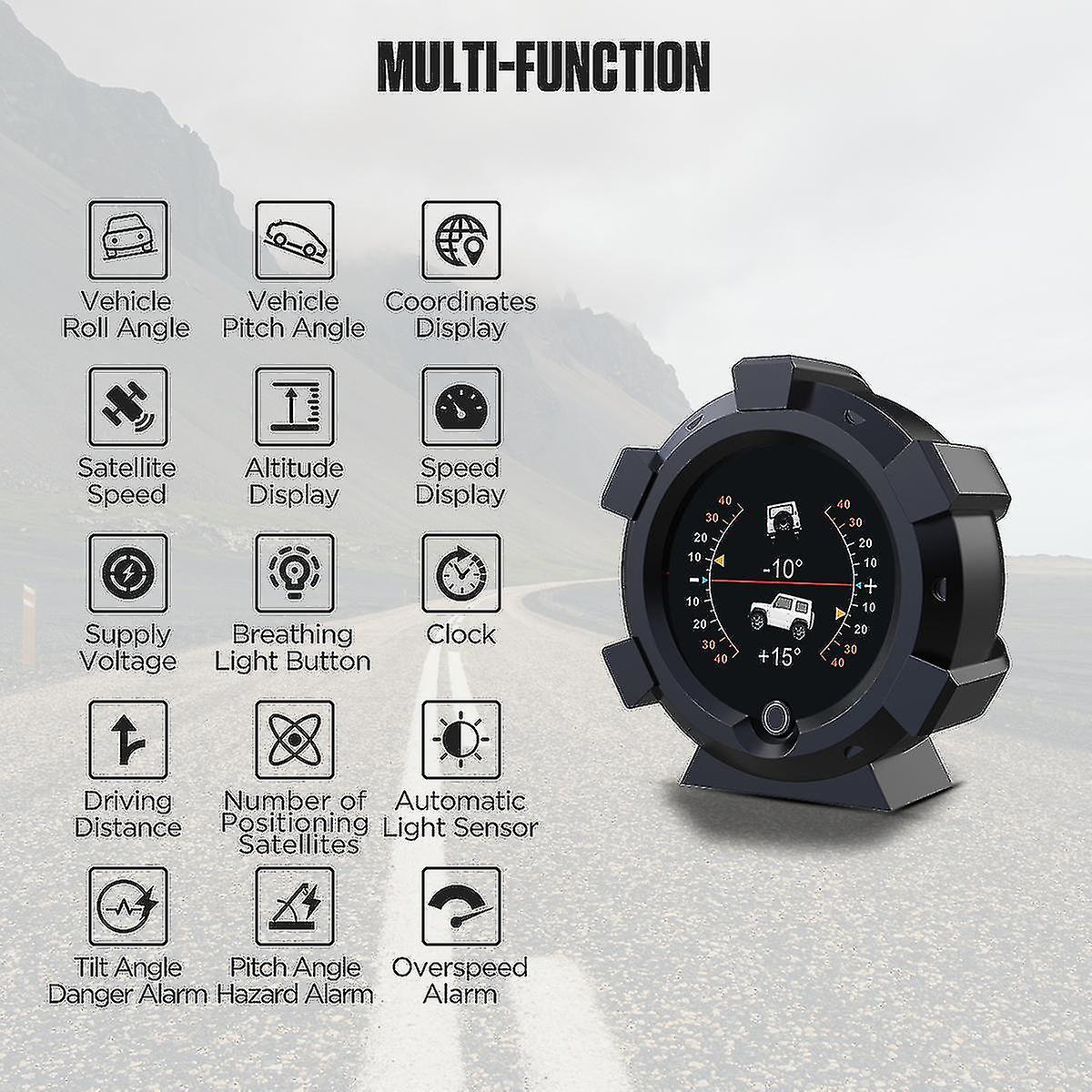 Autool X95 Multifunctional Gps Speedometer Car Hud Gps Head Up Display 3.5 Speed Km/h Mp/h Car Digital Inclinometer Compass Indicator Latitude Longitu