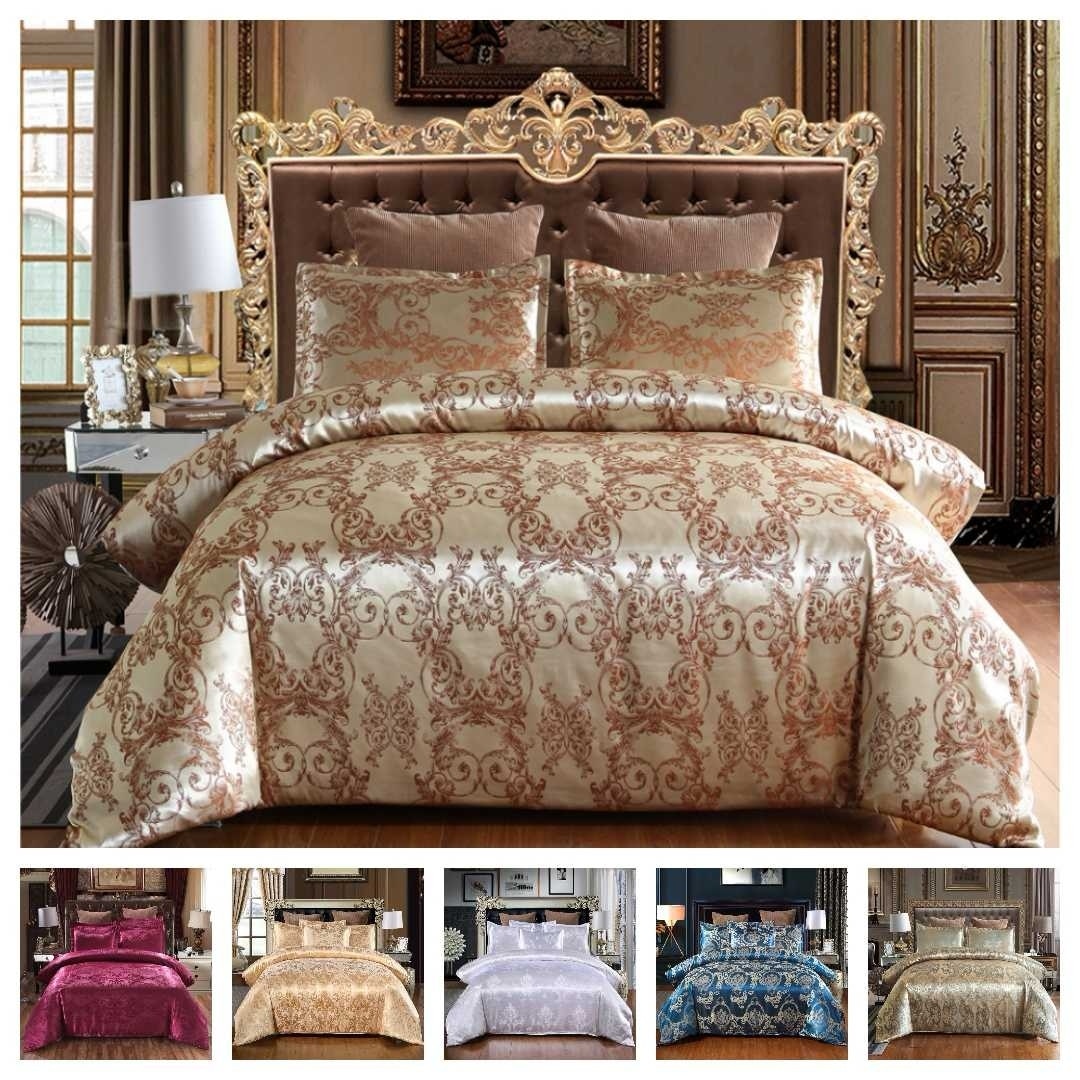 Luxury Bedding Set Satin Jacquard 3pcs  Duvet Cover Set