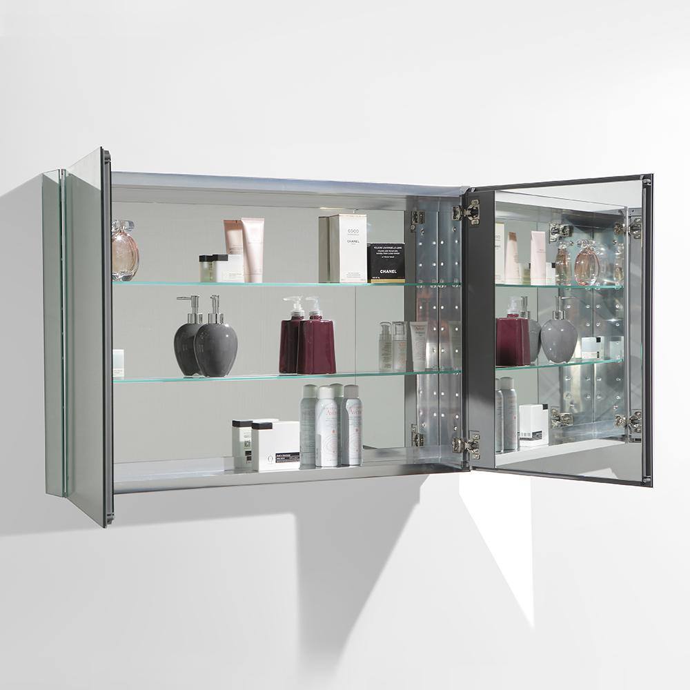 Fresca 40 in. W x 26 in. H x 5 in. D Framed Recessed or Surface-Mount Bathroom Medicine Cabinet FMC8010