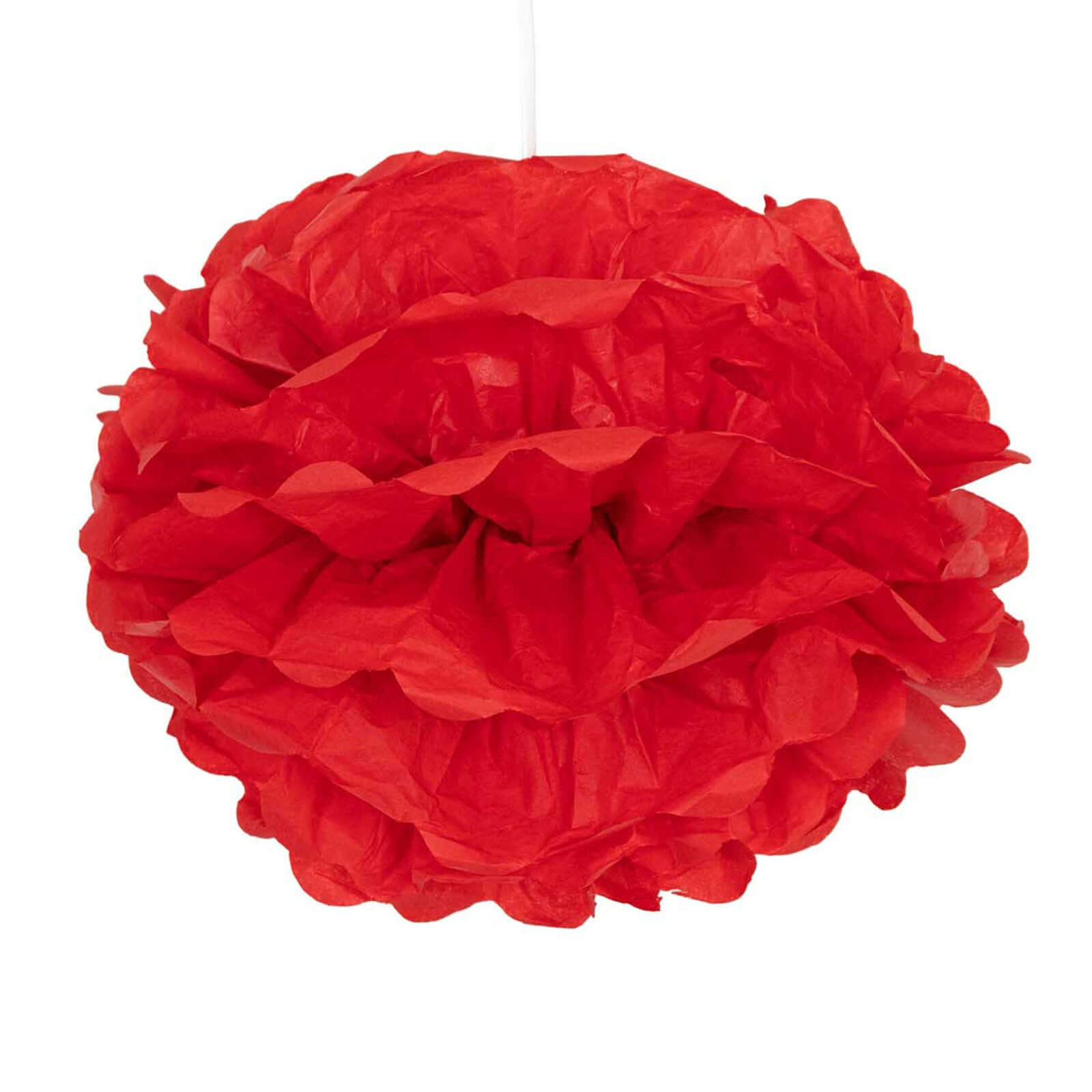 6 Pack Red Tissue Paper Pom Poms Flower Balls, Ceiling Wall Hanging Decorations - 10