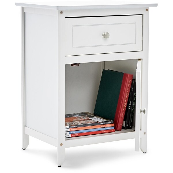 ClickDecor Alcott Side Table with Single Drawer and Storage Cabinet