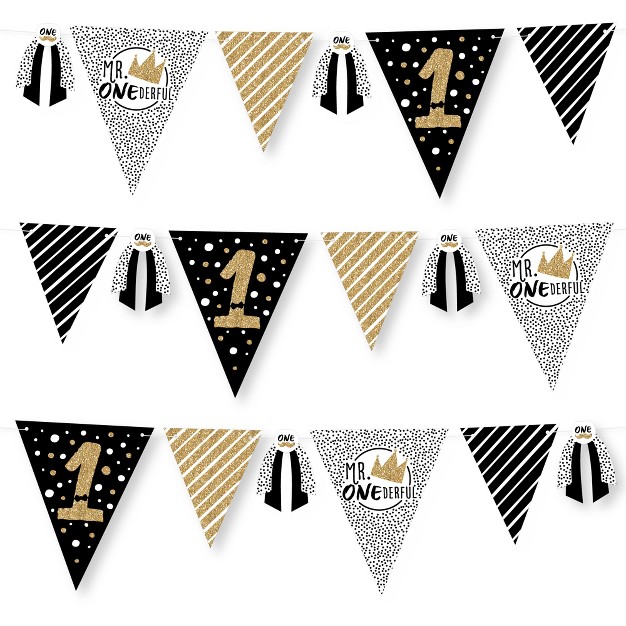 Big Dot Of Happiness 1st Birthday Little Mr Onederful Diy Boy First Birthday Party Pennant Garland Decoration Triangle Banner 30 Pieces