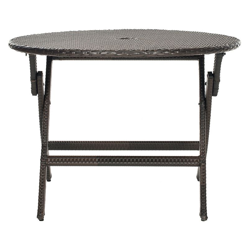 Safavieh Ellis Round Brown Folding Table