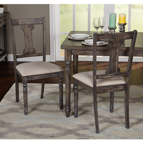 Burntwood Dining Chair， Set of 2， Weathered Grey