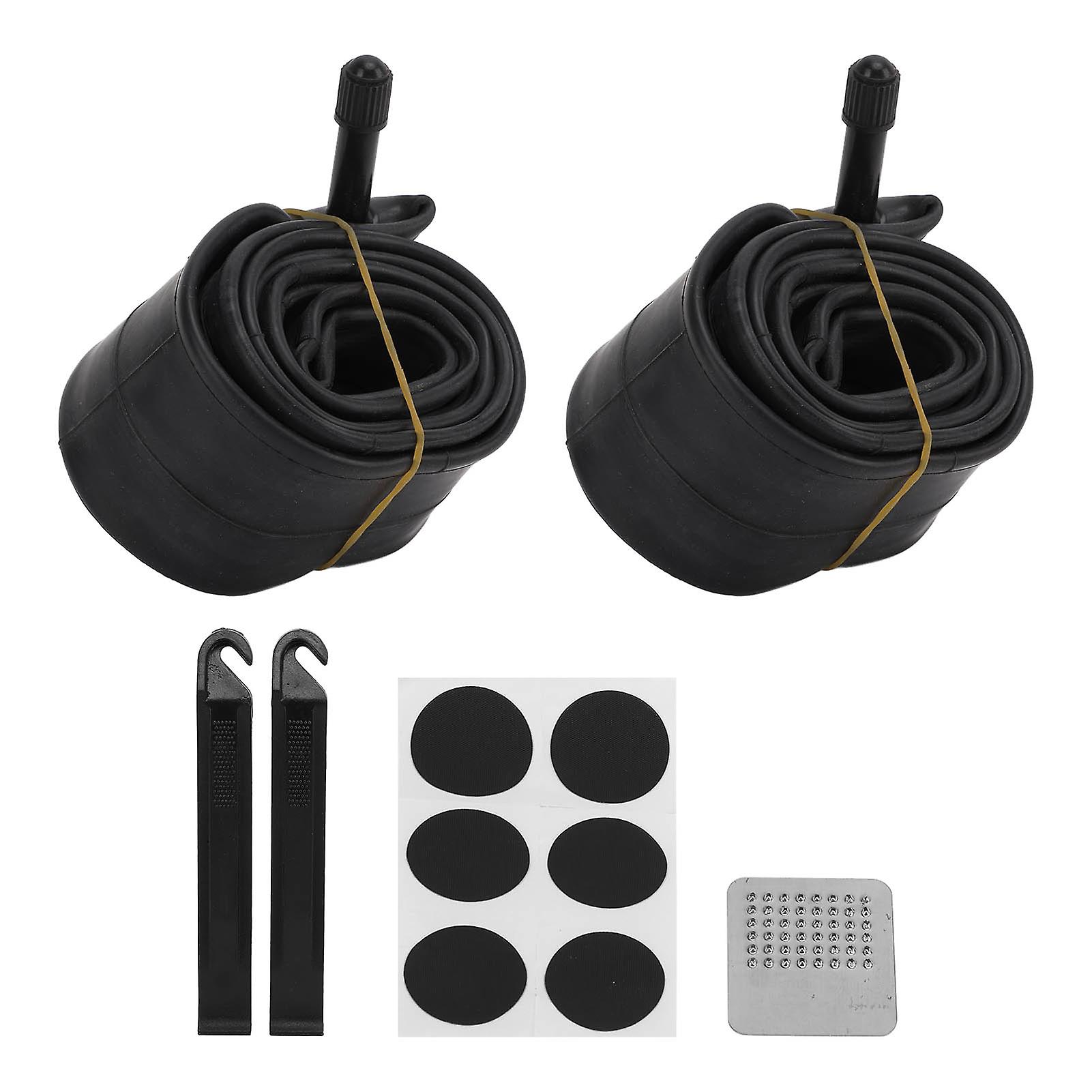 Bike Tire Repair Tool Kit Butyl Rubber With Replacement Inner Tube Round Patches Tire Levers14x1.75/2.125