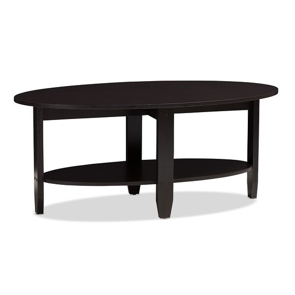 Urban Designs Alyson Wooden Coffee Table in Wenge Brown Finish - wood