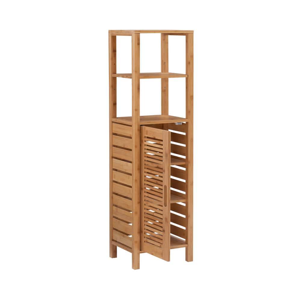 Linon Home Decor Brecken 13 in W x 11 in D x 465 in H Natural Bamboo Free Standing Storage Cabinet