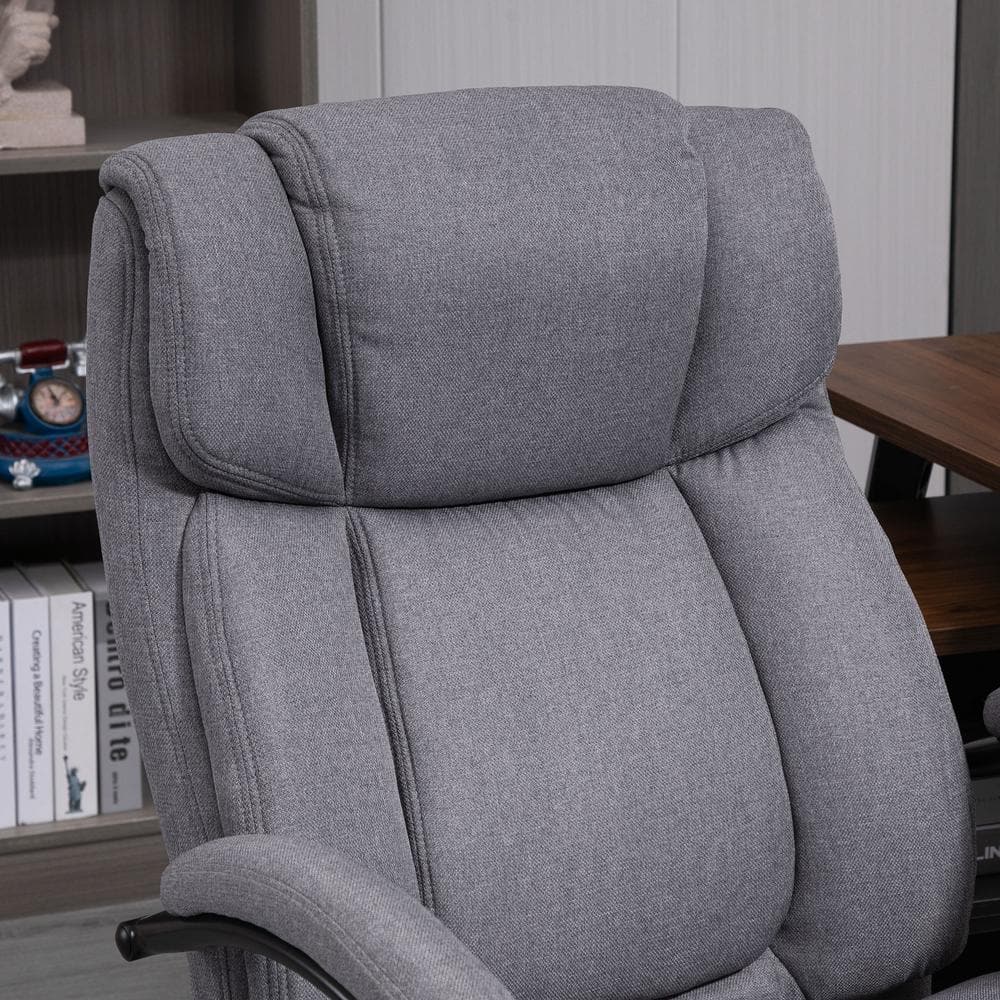 Vinsetto Light Grey, Big and Tall Executive Office Chair High Back Computer Desk Chair Ergonomic Swivel Chair with Linen Fabric 921-471LG