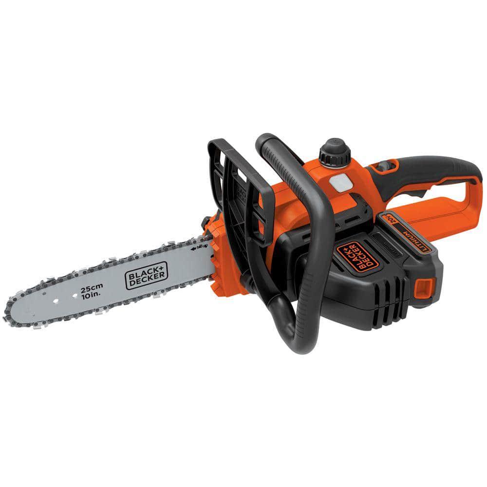 BLACKDECKER 20V MAX 10 in Battery Powered Chainsaw Kit with