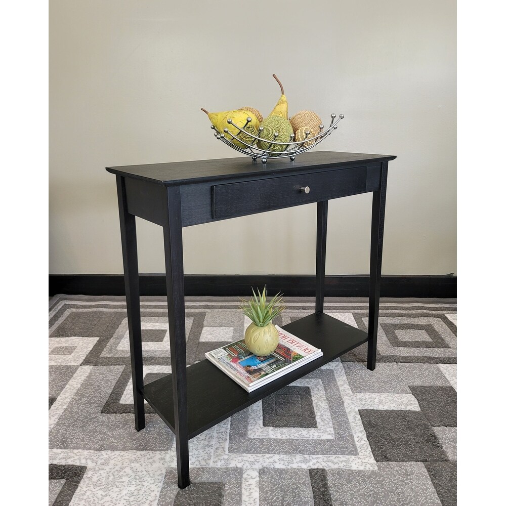 Solid Bamboo 2 Tier Console Table with Drawer