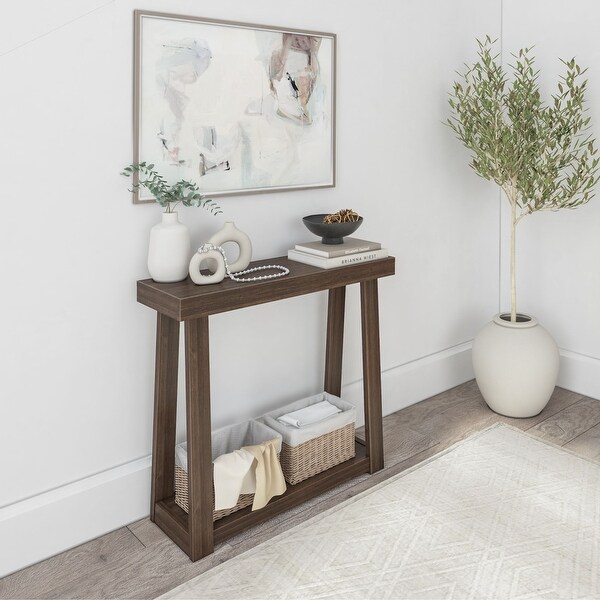 Plank and Beam Classic Console Table with Shelf - 36 inches - 36