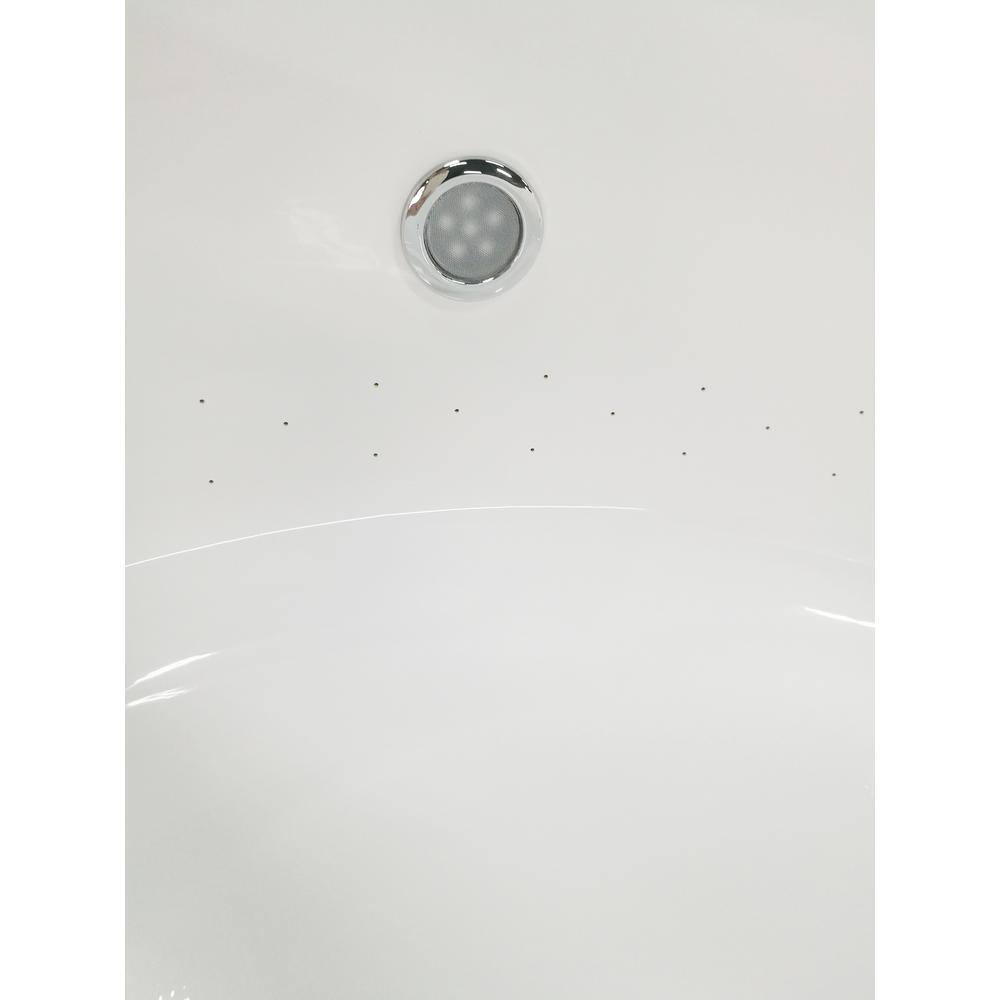 EAGO 66 in. Acrylic Flatbottom Air Bath Bathtub in White AM2130