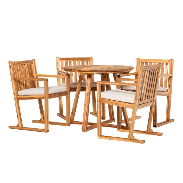 Middlebrook 5Piece Solid Wood Round Patio Dining Set