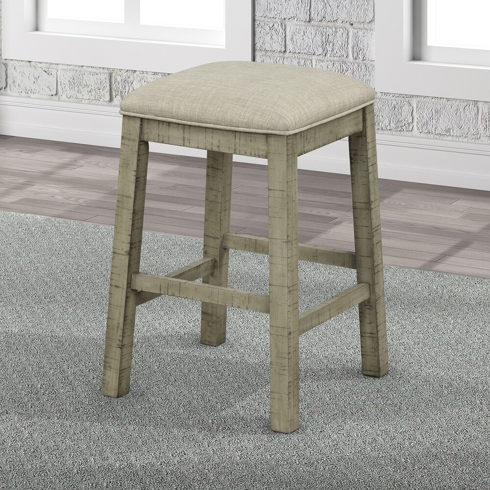 4 Pieces Counter Height Table with Fabric Padded Stools