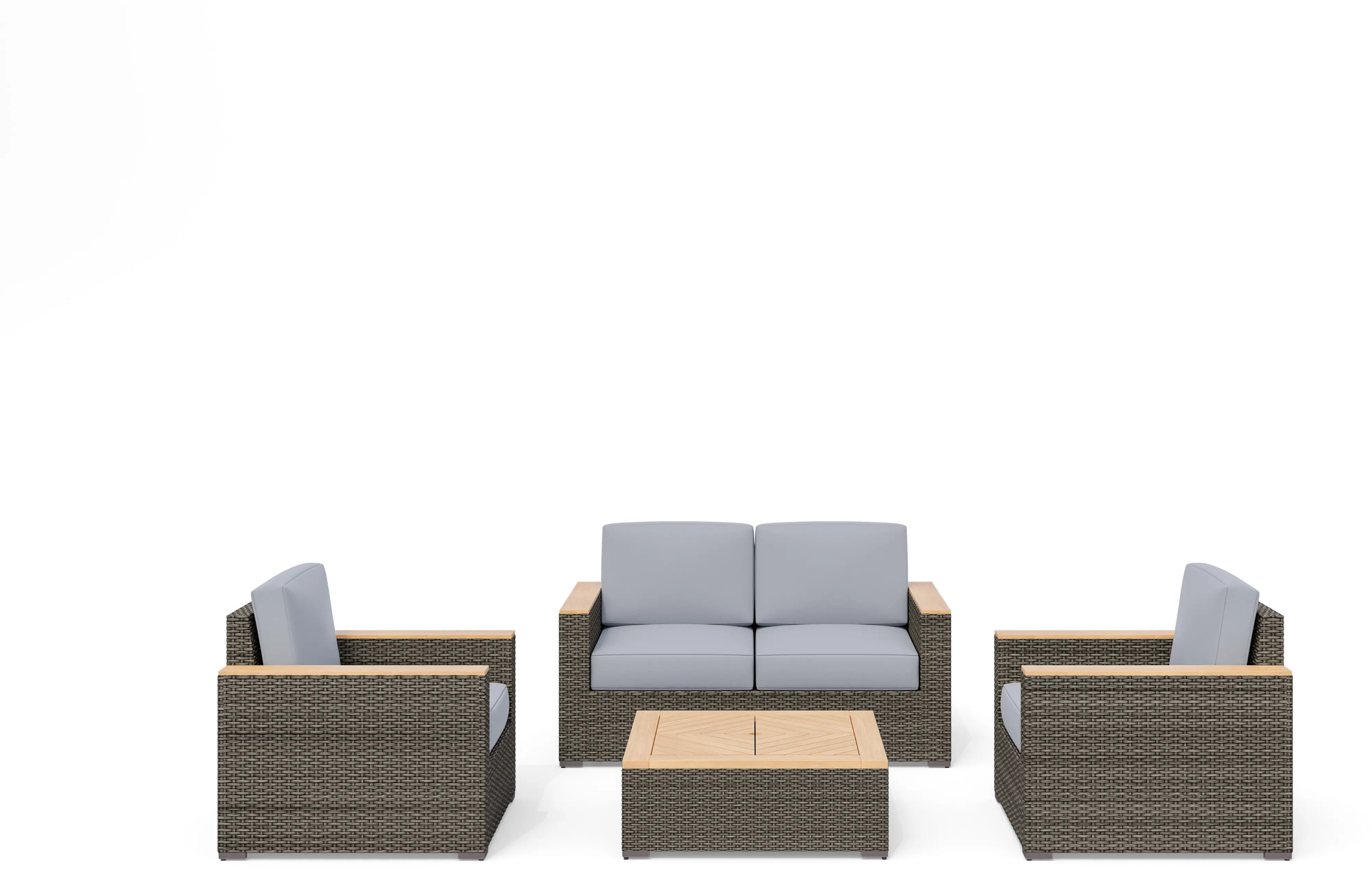 Boca Raton Gray Outdoor Loveseat Set