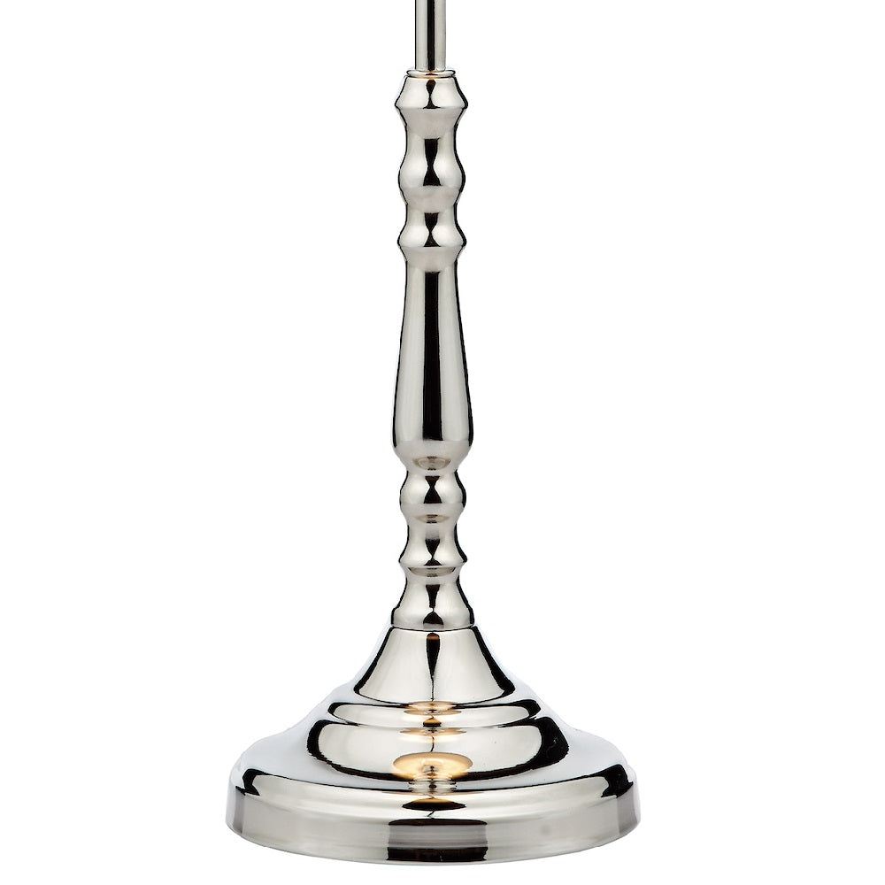 Britalia BRBLE4138 Polished Nickel Vintage Candlestick Table Lamp with Ivory Shade 55cm