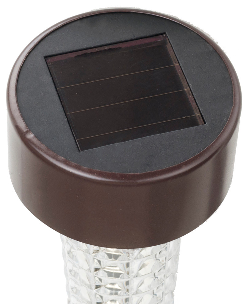 Pure Garden Textured LED Solar Path Lights  Bronze  Set of 6   Transitional   Path Lights   by Trademark Global  Houzz