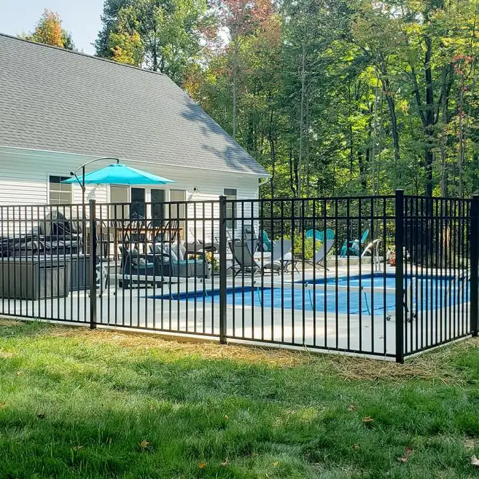 Factory supply low cost powder coated black high privacy aluminum fence