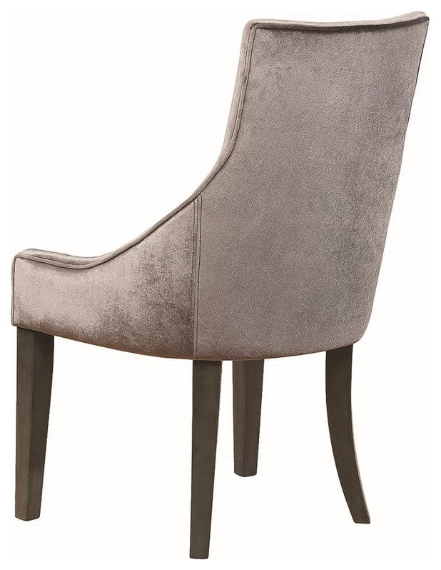 Phelps Upholstered Velvet Demi Wing Chairs in Gray   Transitional   Dining Chairs   by Homesquare  Houzz