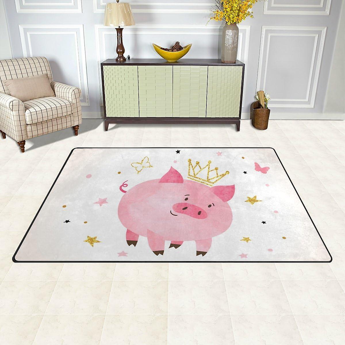 Colourlife Lightweight Carpet Mats Area Soft Rugs Floor Mat Doormat Decoration For Rooms Entrance 31 X 20 Inches Pig Princess