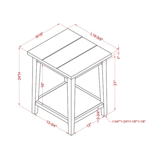 Furniture of America Lanningham Rustic 19-inch 1-shelf Side Table