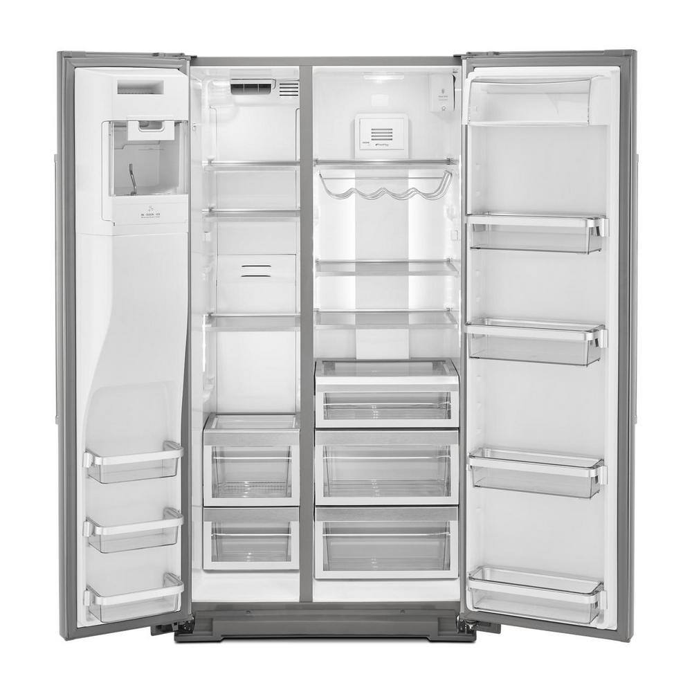 KitchenAid 19.8 cu. ft. Side by Side Refrigerator in Stainless Steel with PrintShield Finish Counter Depth KRSC700HPS