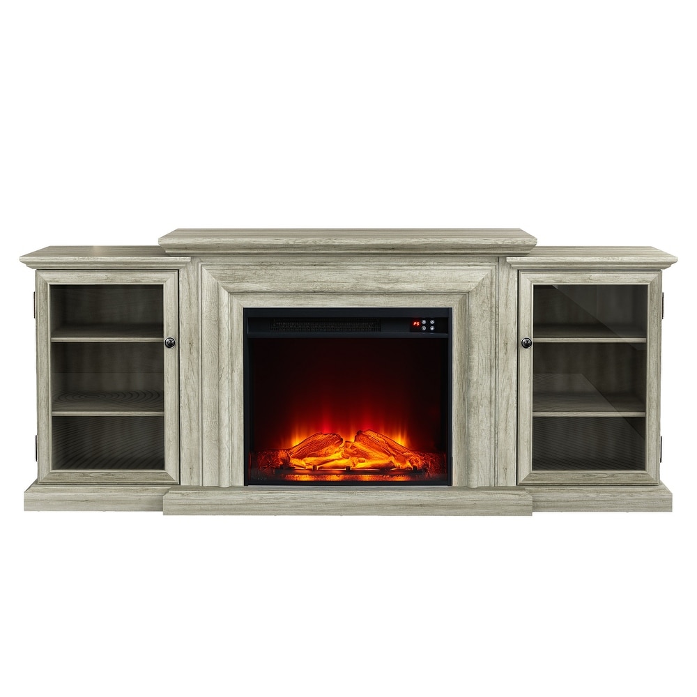 Farmhouse TV Stand with Fireplace   70\