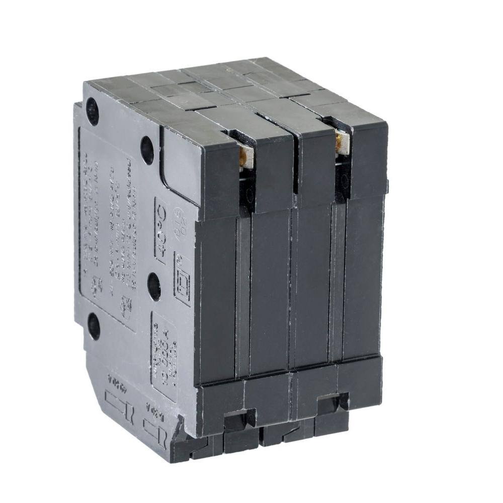 Square D Homeline (2) 15 Amp Single-Pole (1) 40 Amp 2-Pole Quad Tandem Circuit Breaker HOMT1515240CP