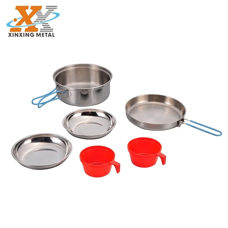 High Quality Outdoor Camping Cookware Pot Portable Camping Mess Kit For Travel Hiking