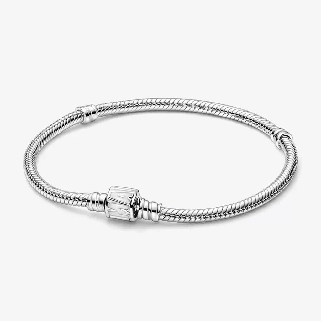 PANDORA  Pandora Moments Marvel Logo Clasp Snake Chain Bracelet