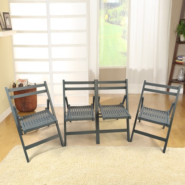 Furniture Slatted Wood Folding Special Event Chair ，Set of 4