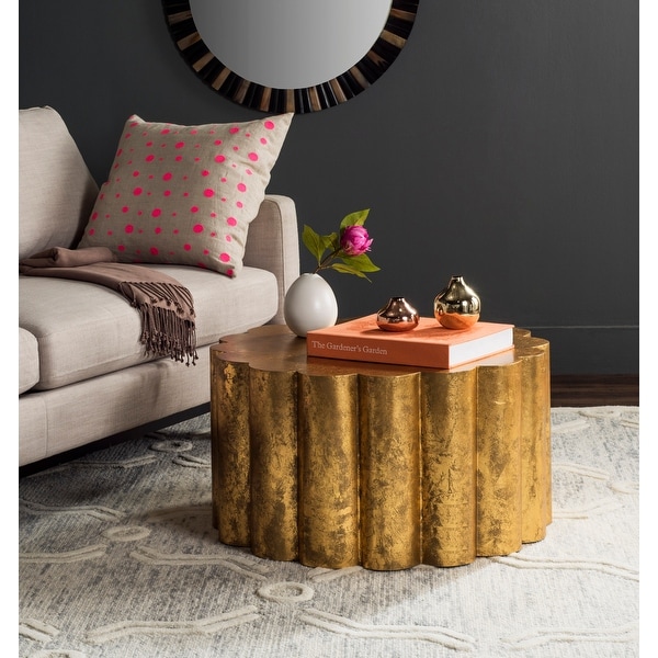 SAFAVIEH Miriam Gold Drum Coffee Table - 28