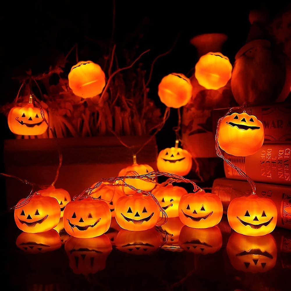 Dww-halloween String Lights， Led Pumpkin Lights， Holiday Lights For Outdoor Decor，2 Modes Steady/flickering Lights(20 One Pumpkin Lights， 9.8 Feet) (p