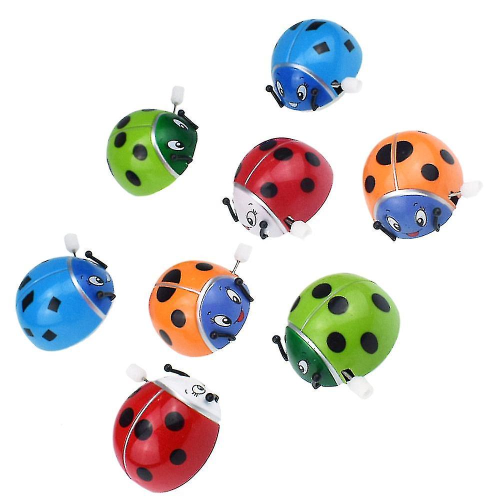 8pcs Chain Clockwork Spring Rotating Animal Ladybug Kids Toys (random Color)