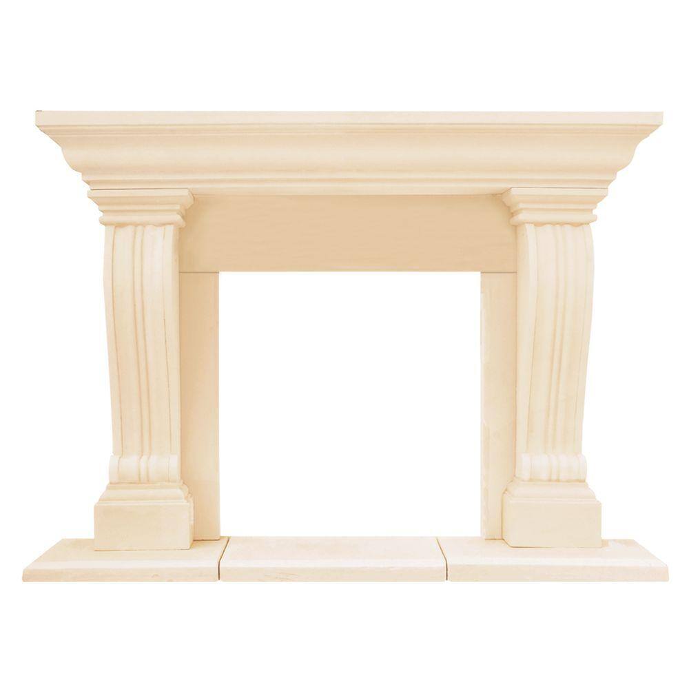 Historic Mantels Chateau Series Jordana 52 in. x 74 in. Cast Stone Mantel CJ14001