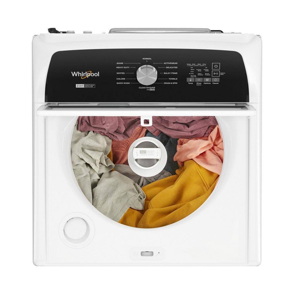 Whirlpool 4.7 - 4.8 cu. ft. Top Load Washer with 2 in 1 Removable Agitator in White WTW5057LW