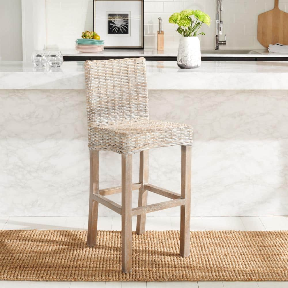 SAFAVIEH Tobie 43.31 in. Light Gray Bar Stool BST6500B