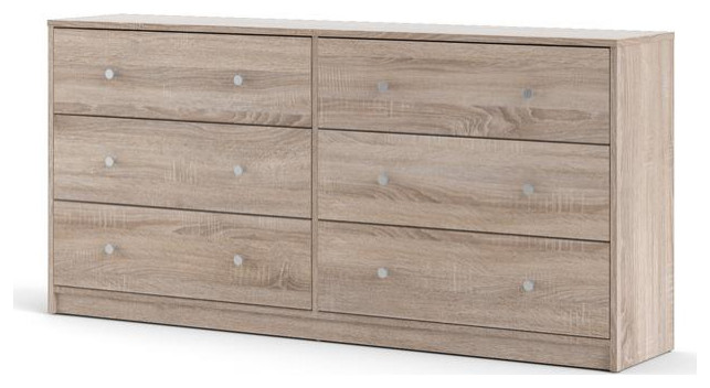 Portland 6 Drawer Double Dresser  Truffle   Transitional   Dressers   by BisonOffice  Houzz