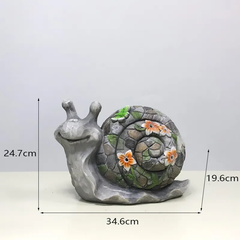 Redeco New Arrival Turtle Gnome Magnesia Crafts LED Solar Fashion Gnome Turtle Magnesium oxide Crafts Garden Decoration