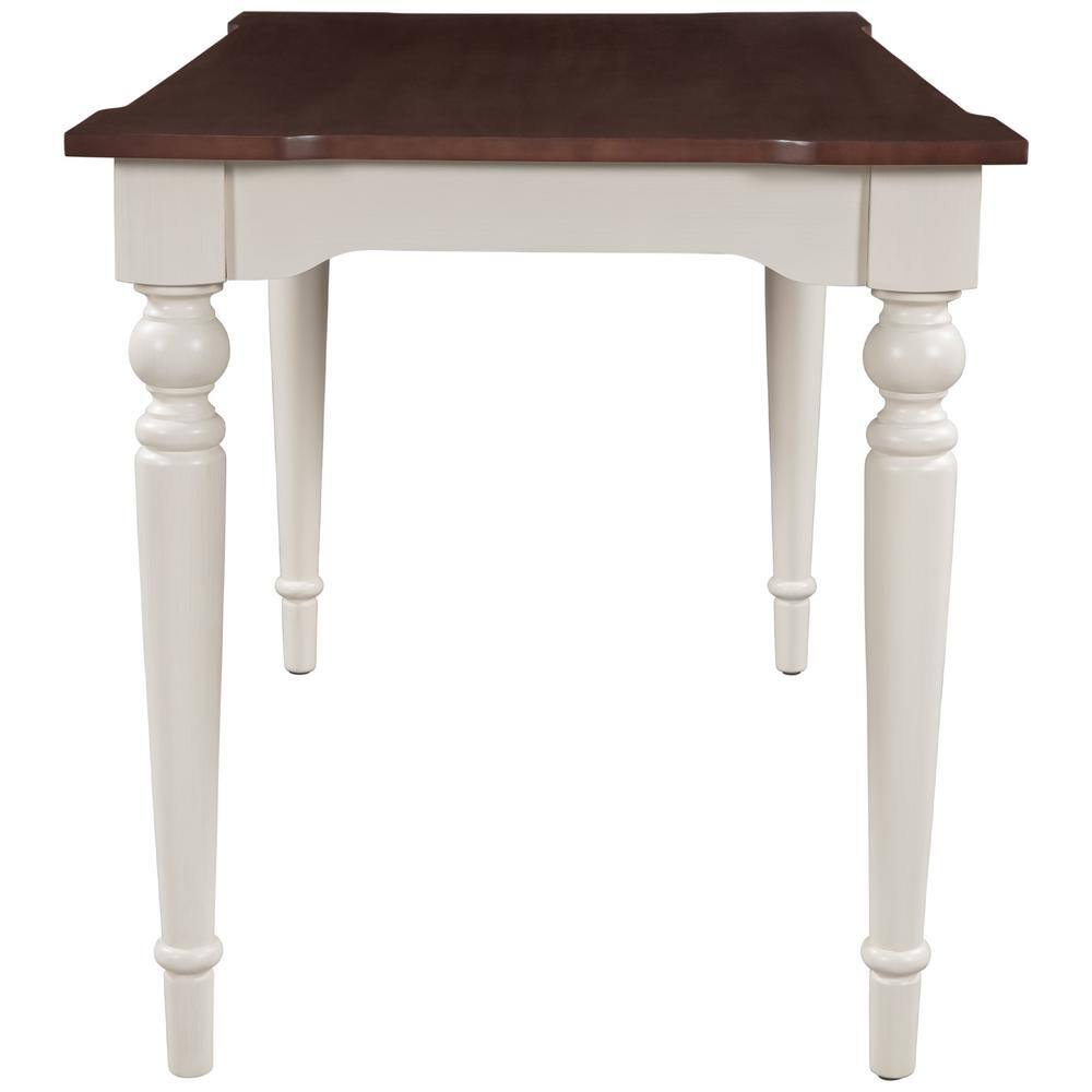 Polibi 47.2 in. L Rectangular Cherry Wood Top with White Frame etro Classical Dining Table RS-RCWTWF