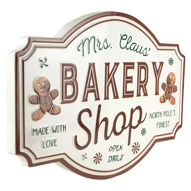 Mrs Claus x27 Bakery Shop Metal Christmas Wall Sign