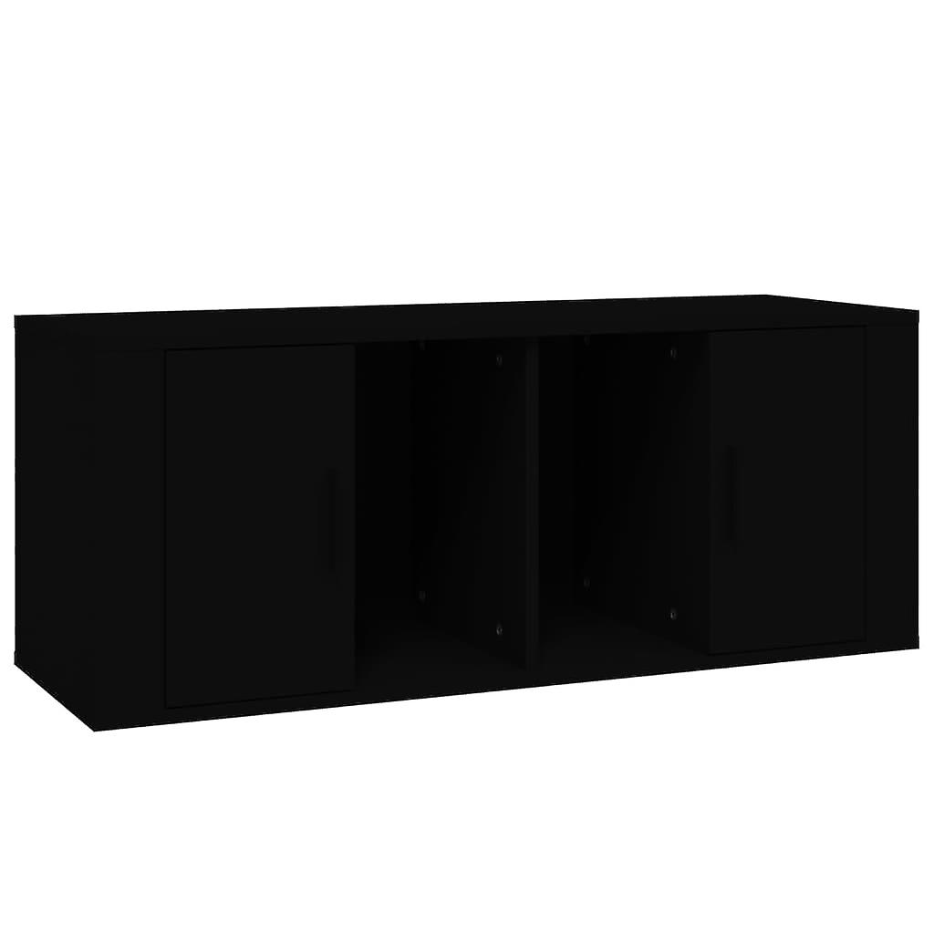 Tv Cabinet Black 100x35x40 Cm Engineered Wood