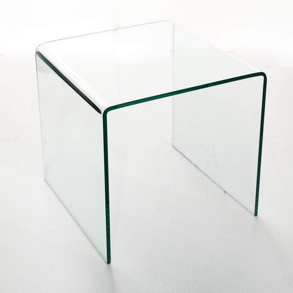 Small Clear Glass Side Table and Coffee Table， Tempered Glass Coffee Table Small Coffee Table， Versatile - as picture