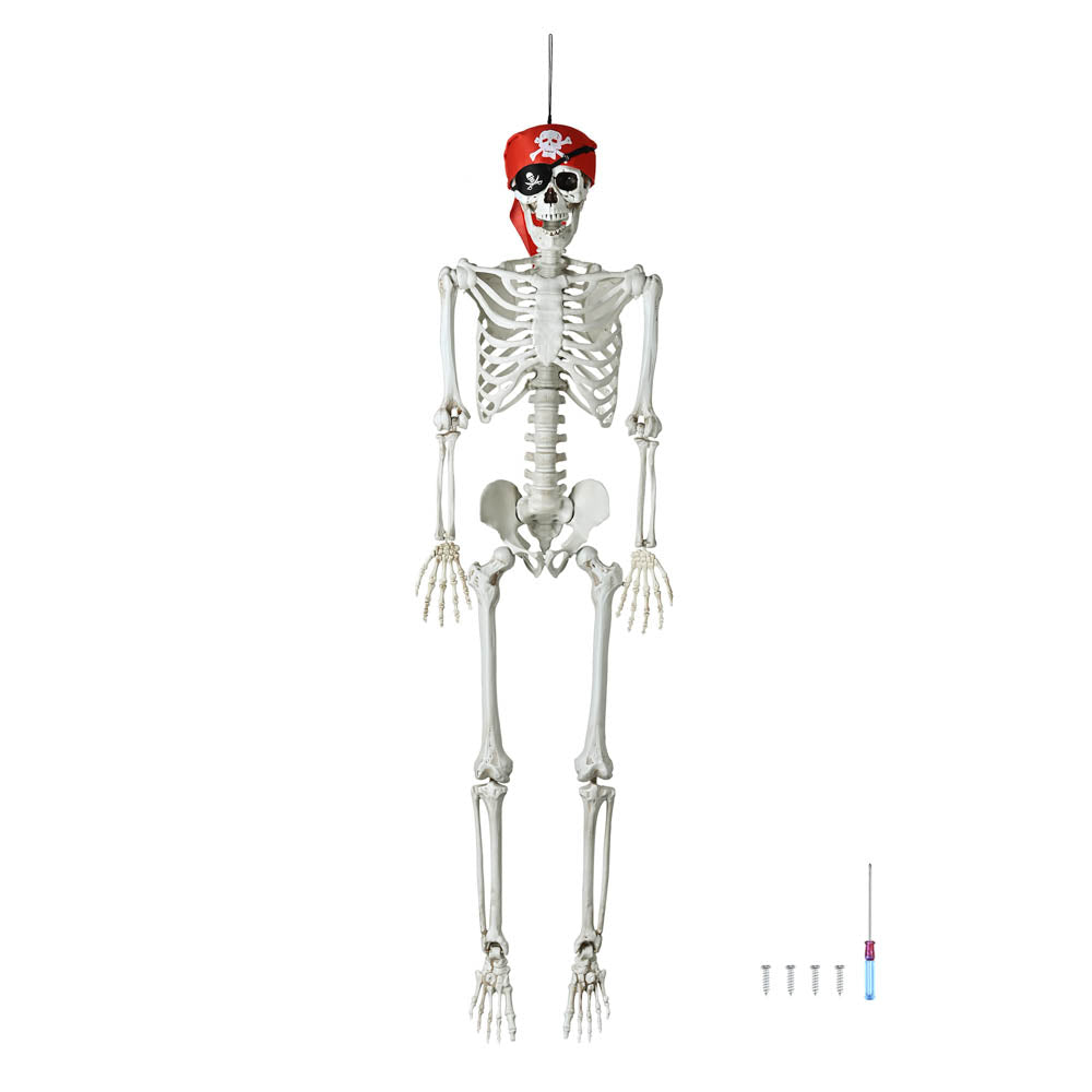 Yescom 5.4ft Life Size Posable Full Body Skeleton Prop for Halloween Party