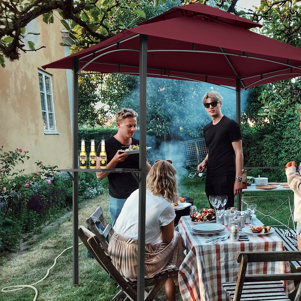 Modern 8x5 ft BBQ Grill Gazebo   Season Shelter Tent